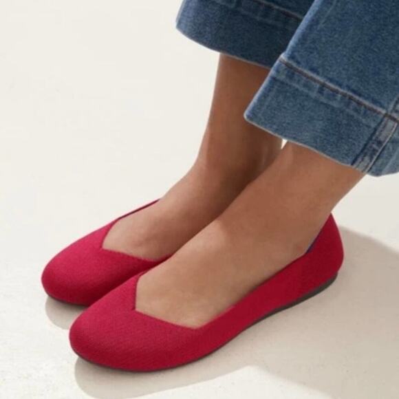 Rothys red  round toe size 7 flat woman’s flat - Picture 2 of 11